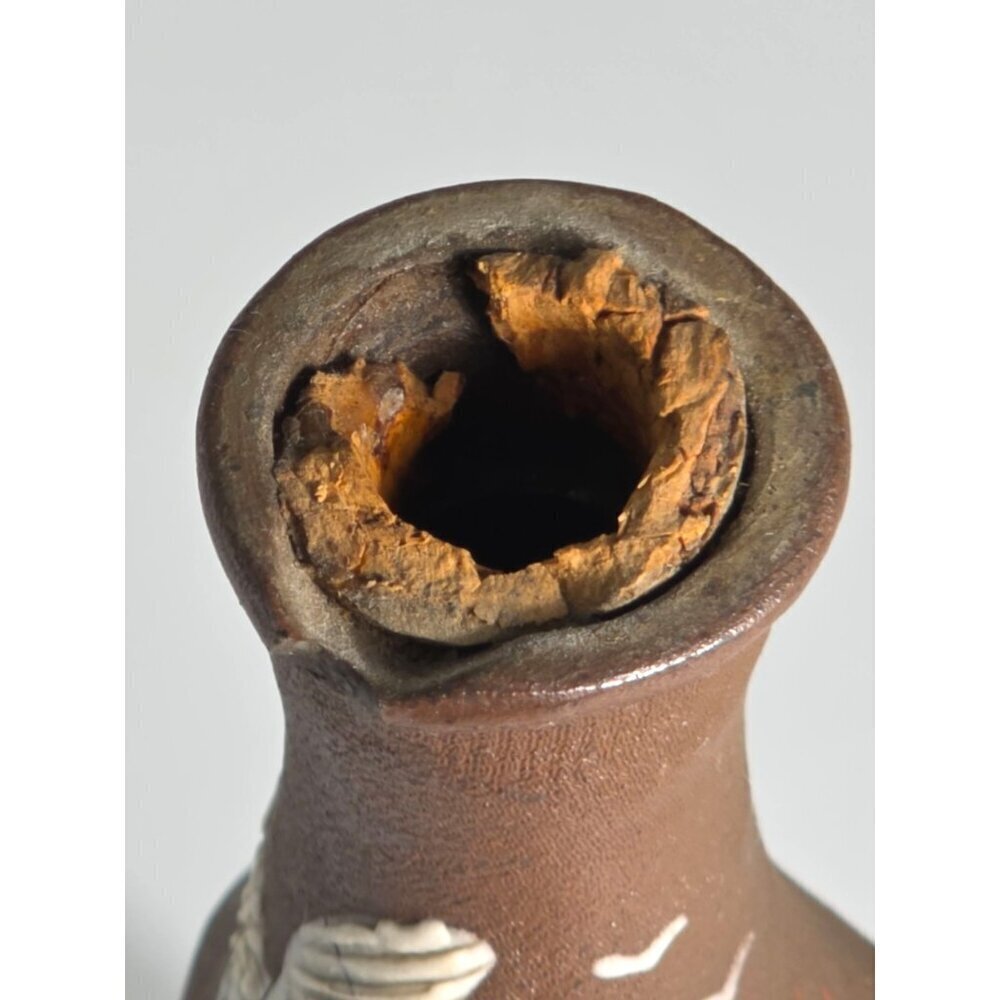 Elegant Banko Ware MEIJI Era Japanese Hand Painted Bottle Crane Floral Design - Picture 10 of 12